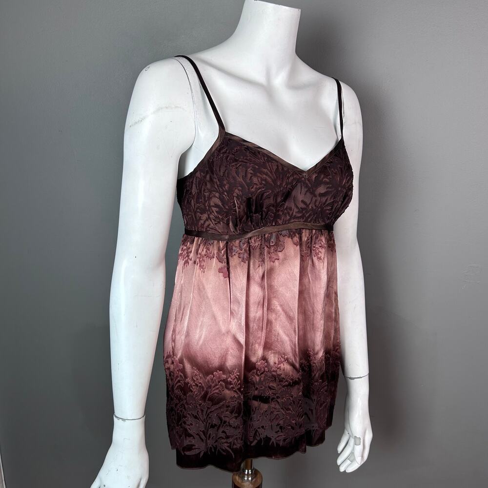 Y2k babydoll camisole small burnout velvet‎ fairy grunge vixen pink strappy - Picture 8 of 13
